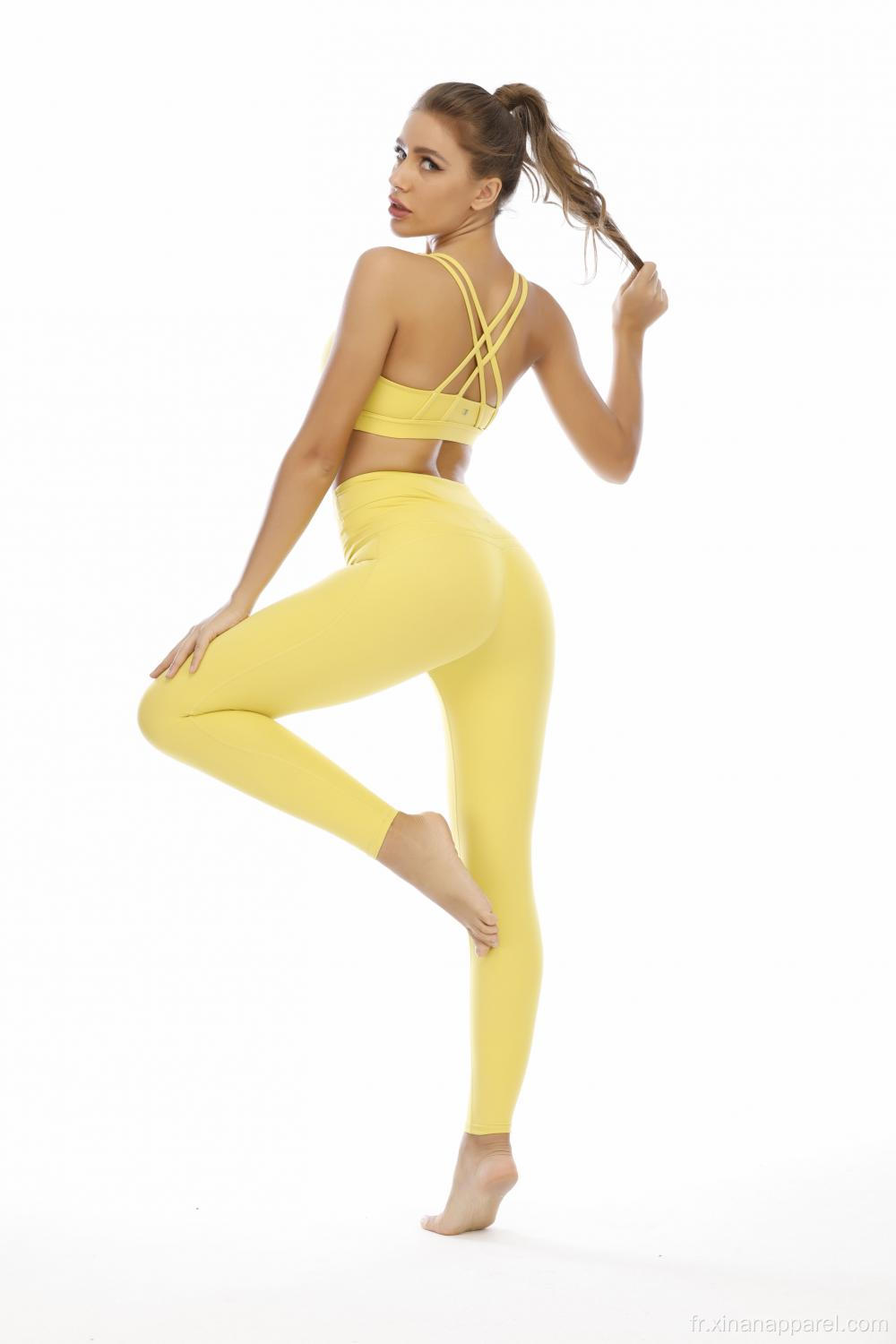 Costume de yoga personnalisé sans manches pour femme