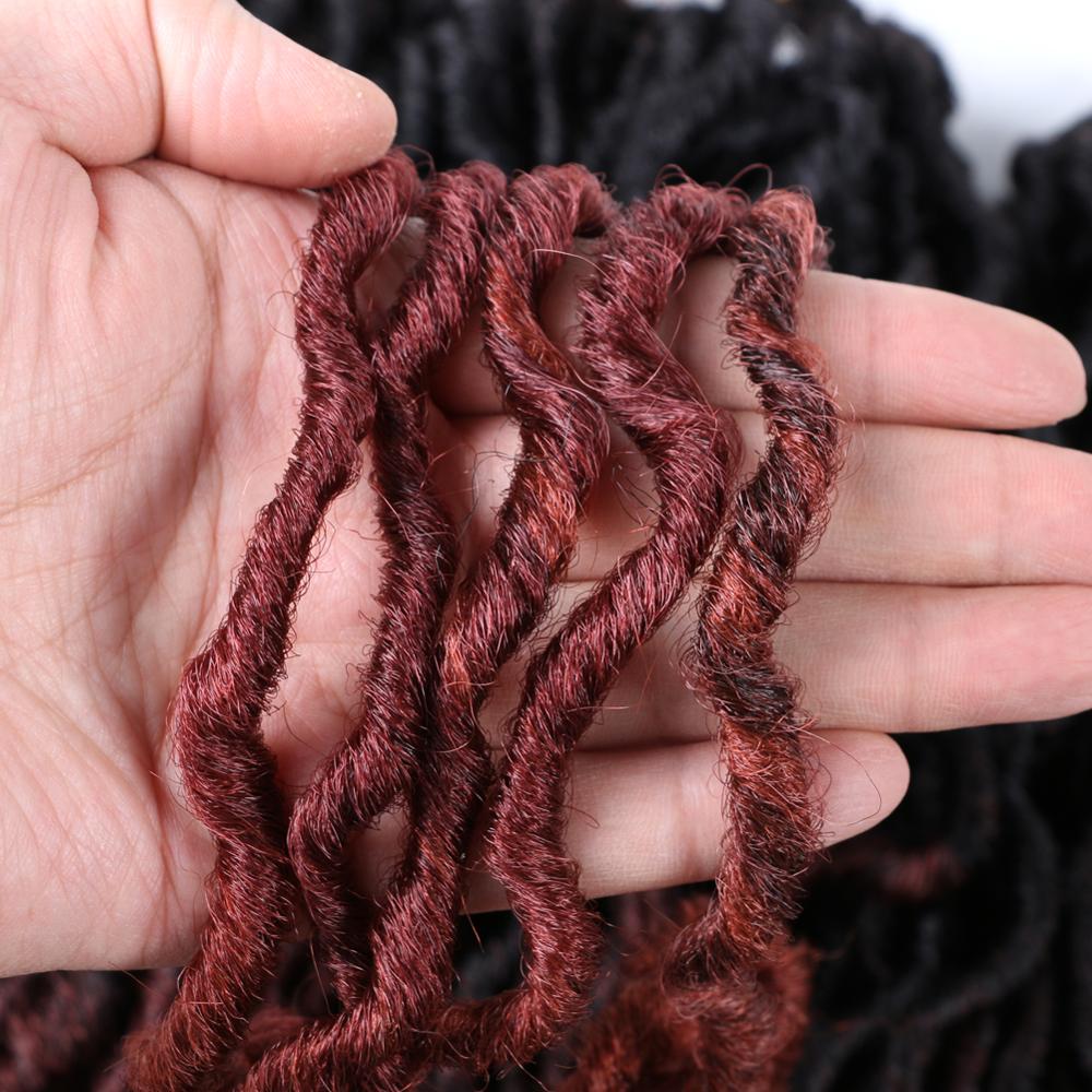 MYZYR Faux Locs Crochet Braids Synthetic Crochet Braids Ombre Braiding Hair Bohemian Locks 18 inch 24 Stands