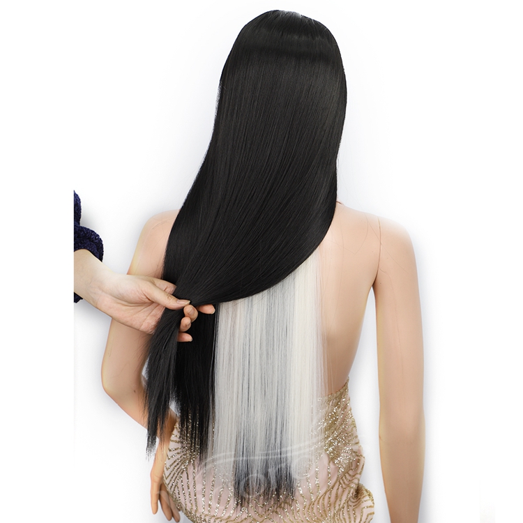 Synthetic Top Quality Wig Vendor Heat Resistant Highlinght Ombre Long Straight Lace Frontal Synthetic Hair Wigs Free Sample