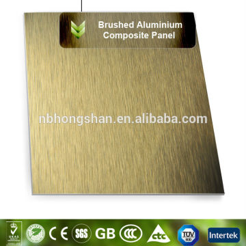 Customized Gold 4mm Brush finishing aluminium composite panel ACP