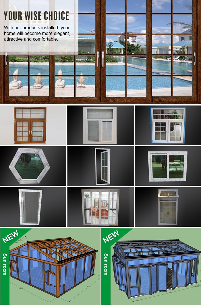 Bay window 3 panel triple pvc casement window