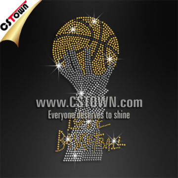 Crazy love for basketball rhinestone personalised diamante transfers