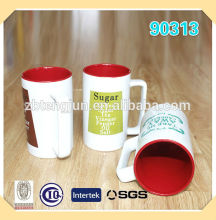 Square Handle Coloured Glaze Coffee Mug
