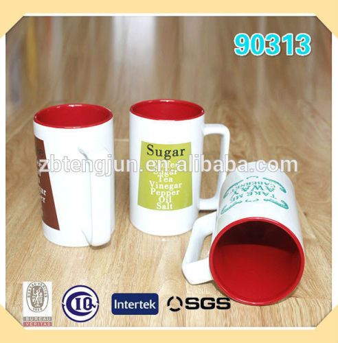 Square Handle Coloured Glaze Coffee Mug