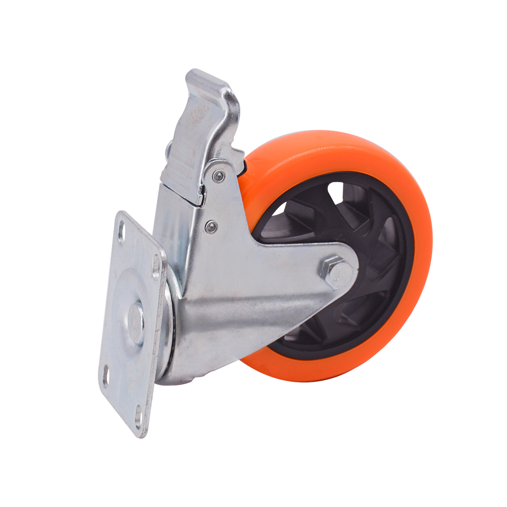 3 inch Orange Medium Duty PVC Caster Wheel
