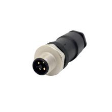 Male 4pin Field-wireable M12 T-Code Power Connector