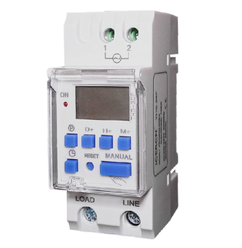 Programmable 7 Days Pulse Function Timer Switch with Auto Feature for 220vac, THC-20F Bi-Volt Type - DIN Rail Mounted