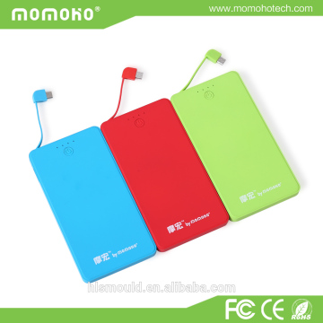 Free samples colorful silica gel dual usb promotional power bank