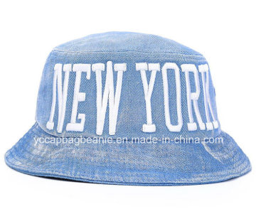 Washed Denim Bucket Hat, Sun Hat