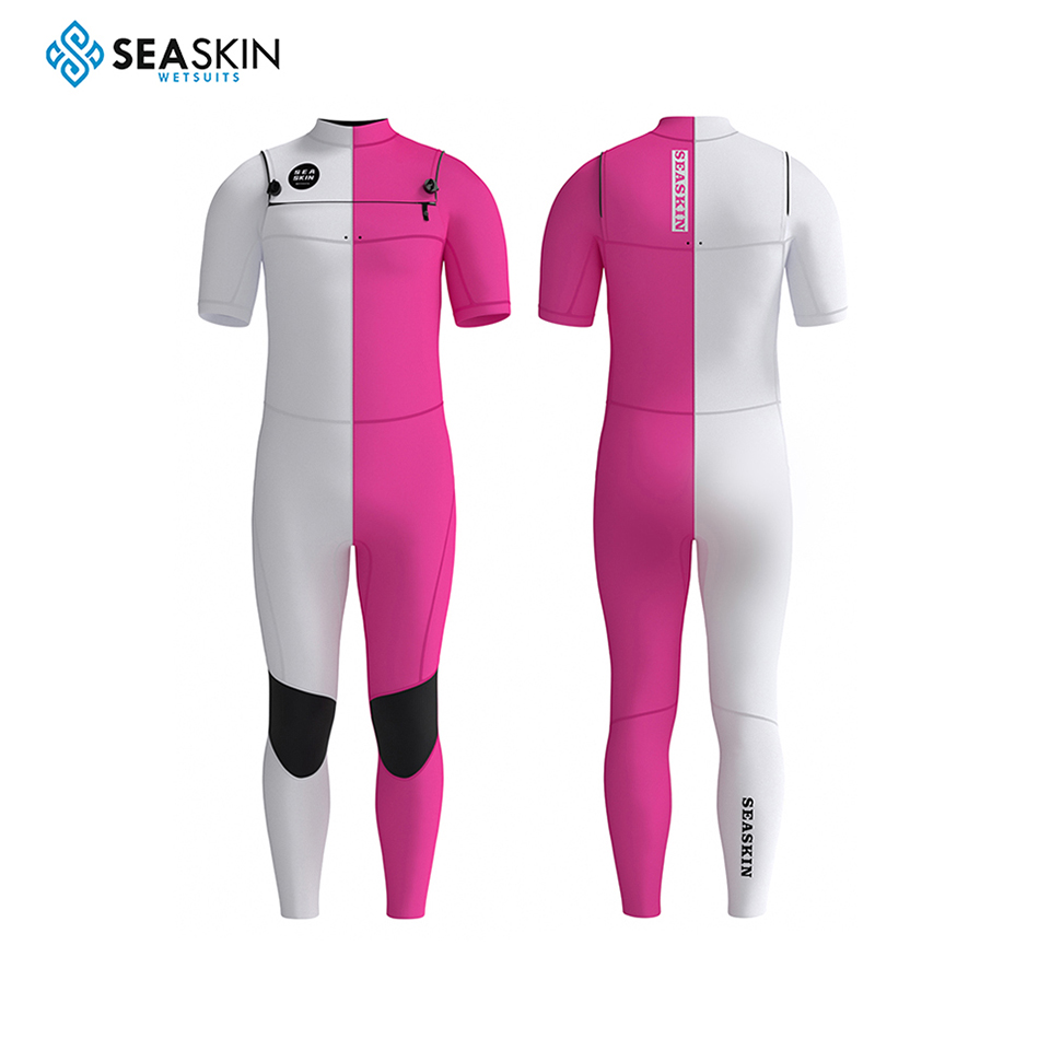 Άνδρες Seackin 3/2mm Καλοκαίρι Surf Wetsuit Μπροστινό στήθος