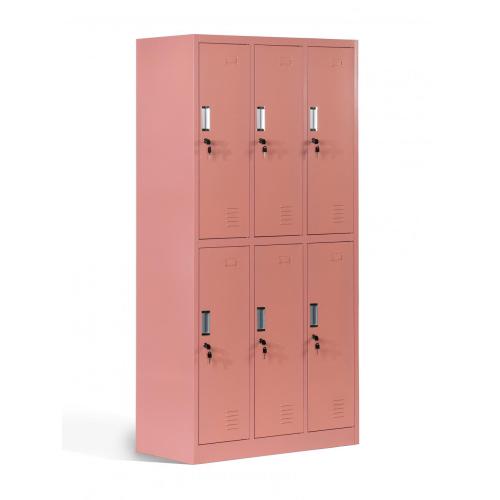 Diseños de casilleros de Almirah coloridos de 6 puertas para gimnasio