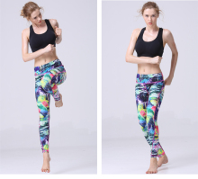 Custom printed women workout capri leggings fitted stretch