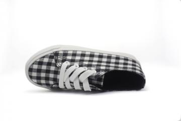 Plaid Slip-on Sneaker On White Sole Shoes