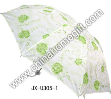 Green Flower Pattern Umbrella