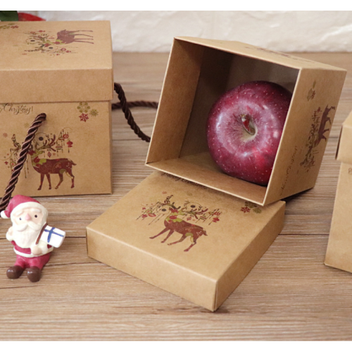 Christmas apple Packaging Gift Box with Rope Handle