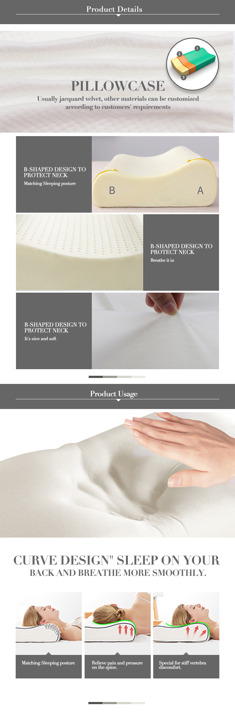 SPONDUCT OEM Anti Wrinkle Pillow Sleep,Ergonomic Pillow Cervical,Memory Pillow Health