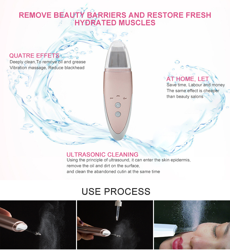 Elektrik Exfoliator Exfoliator Ultrasonic Handle Face Skin Scrubber Spatula