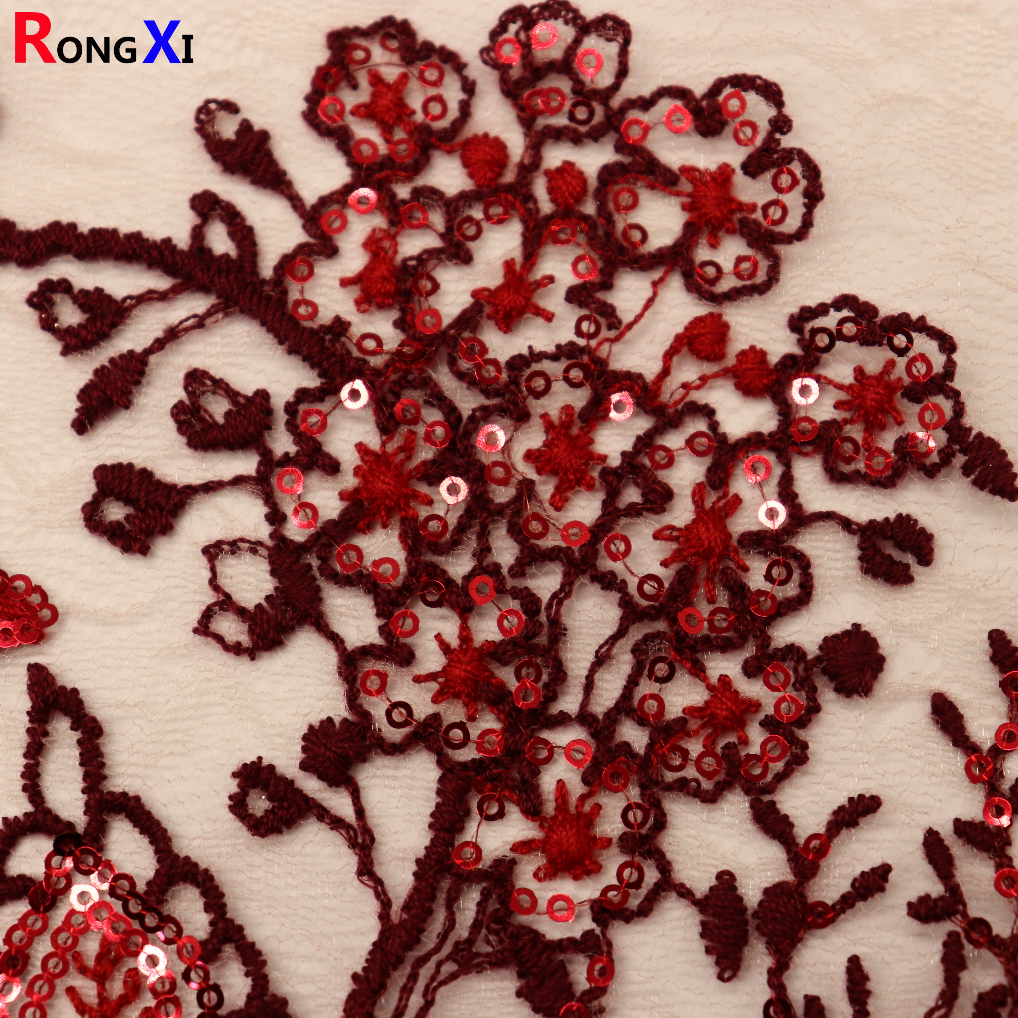 RXF1850 Multifunctional Gold Sequin Lace With High Quality