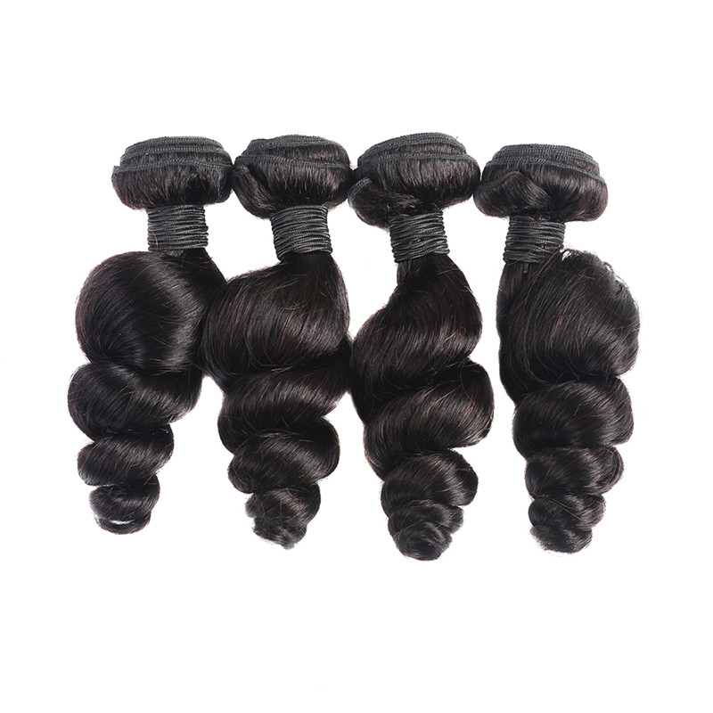 High quality loose wave virgin peruvian hair weaving bundles 100% remy human hair extension