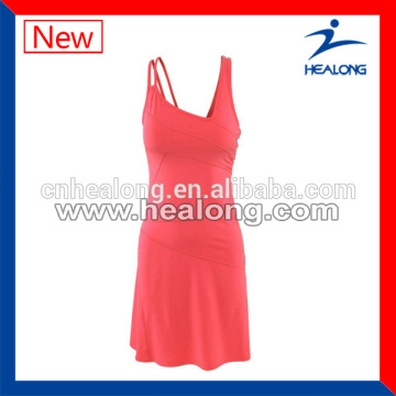 Designer Women Dresses Plain Red Lycra Tennis Dress Clothes