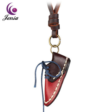 Jenia Custom Shoe Style Pendant Adjustable Leather Cord Necklace