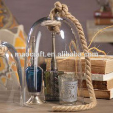 clear glass dome with rope handle