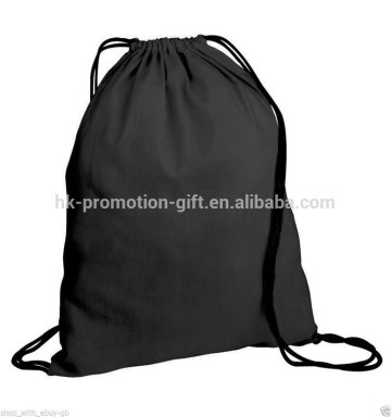 wholesale cotton canvas drawstring backpack, wholesale black cotton drawstring backpack, black drawstring backpack