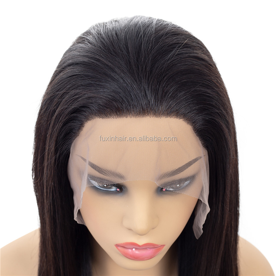 Peruvian Straight  Glueless Perruque 360 Lace Frontal Wigs 100% Virgin Human Hair Extensions Wig For Black Women