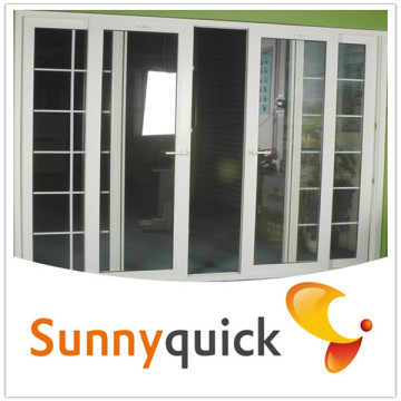 AS2047 pvc sliding window with grill design and mosquito net
