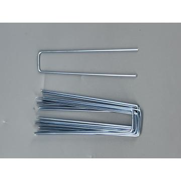 Galvanized U-shaped ground nails for weeds