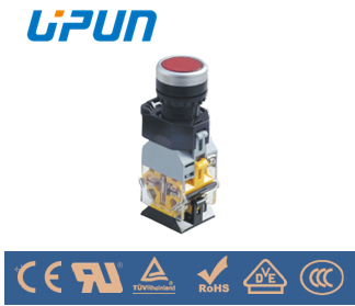 22mm push button switch series self-locking convex push button LA130-22D-10T,01T,20 years experience manufacturer in China
