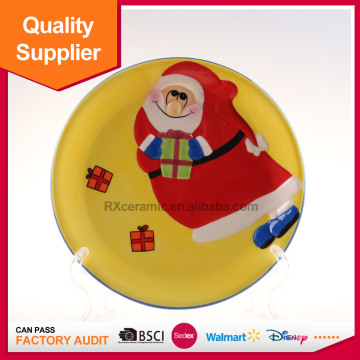 Factory custom christmas ceramic pizza plate