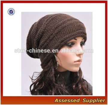 XG025/ Custom knit crochet beanie hat/ slouch baggy beanie hat