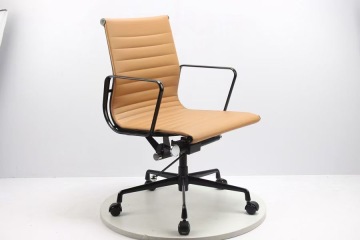 Brown Leather Middle Back Executive Swivel Office Chair