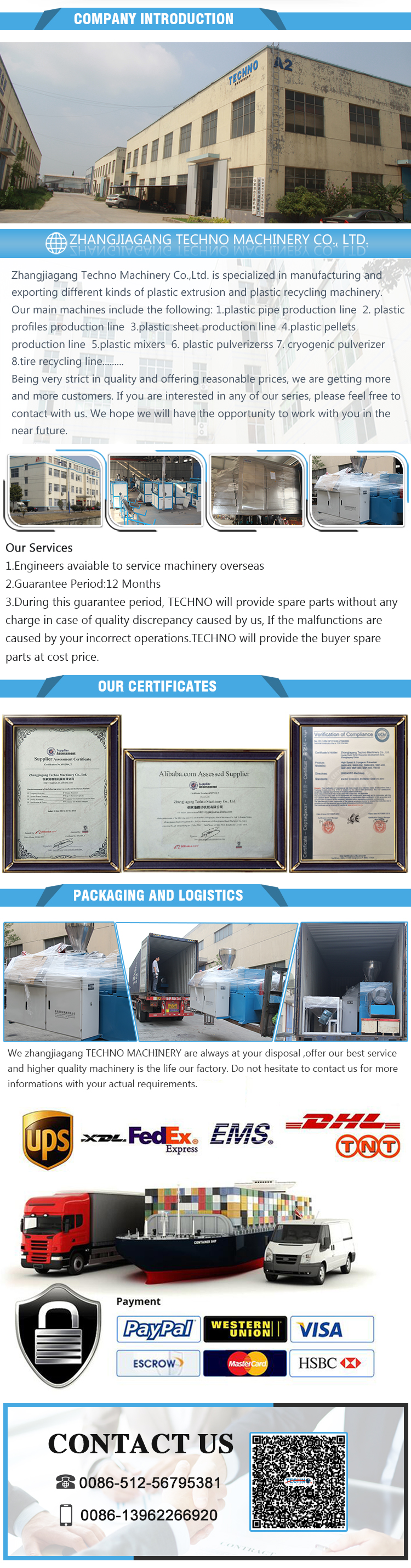 High Efficiency PE PP Compacting/Agglomerating & Plastic Pelletizing Line