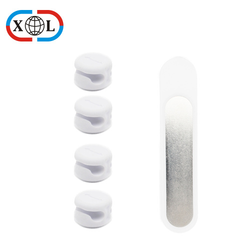 Magnetic Cable Clips White Adhesive Cord Holders