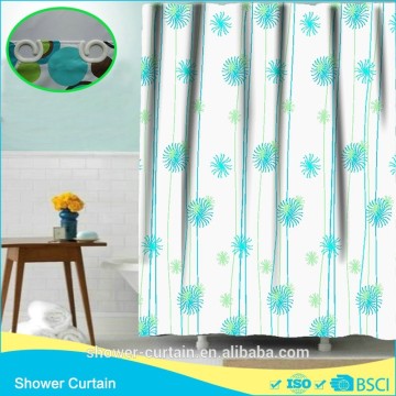 MAO MAO BALL FLOWERS PRINTED SHOWER CURTAIN