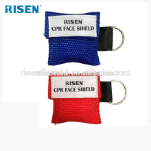 Mini keychain one way CPR breathing barrier