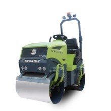 Construction road paving machine driving road roller