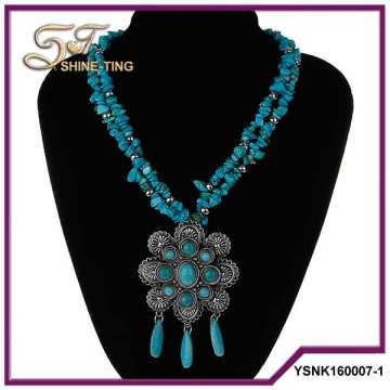 Bohemian turquoise fashion jewelry 2016 necklace