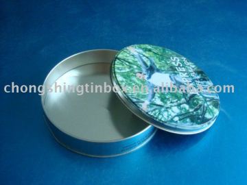 round cosmetic tin box