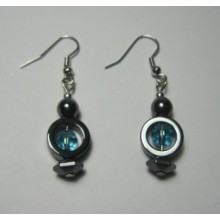 Hematite Earring with silver color finding