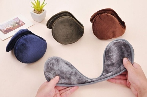 1Pair Bandless Ear Muffs Winter Thick Warm Fleece Ear Muffs Ear Covers Women Men Ourdoor Cold Weather Windproof Ear Warmer