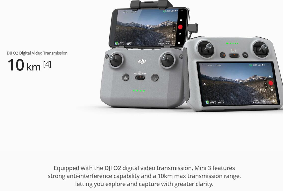38 min flying time DJI Mini 3 Fly More Combo with DJI RC screen remote drone