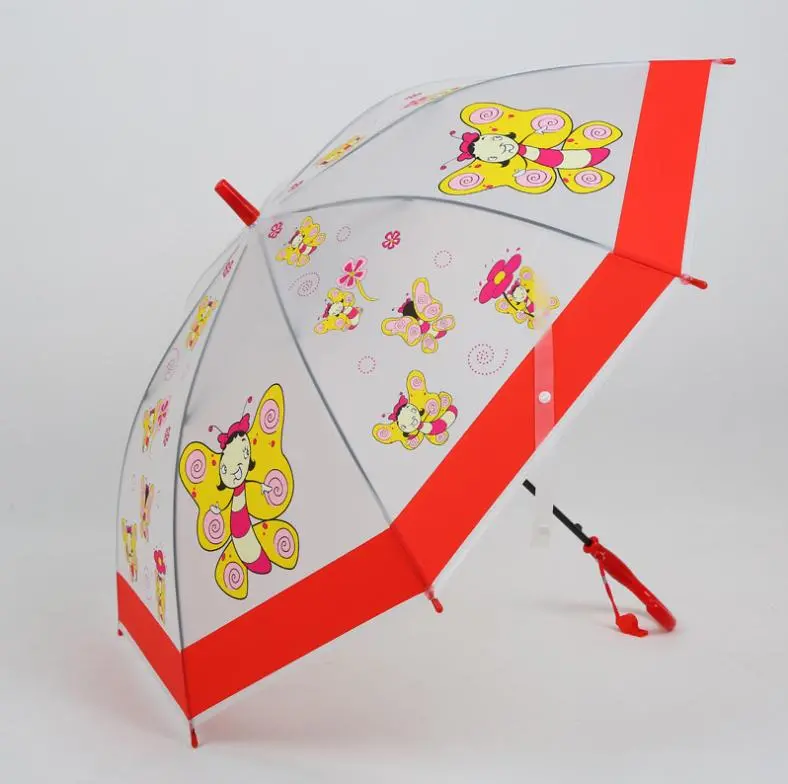 Fancy Cute Cartoon Transparent Poe Kids Umbrella with Printing Pattern