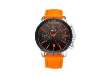 Custom Orange Big Dial Quartz Digital Dual Display Wrist Wa