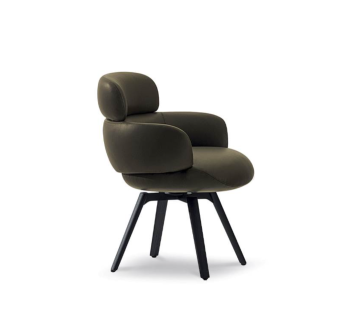 Elegant Russell Sofa Minotti with Dining Chair Leather