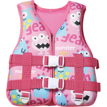 Pink Children's Swimming Vest With Cartoon Pattern