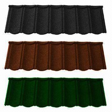 Colored  stone coated metal roof tile for building material