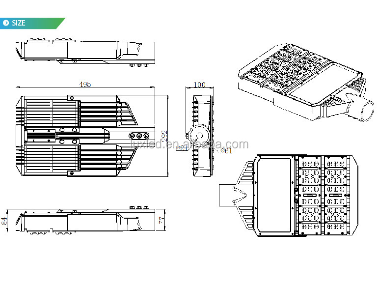 LUXINT IP65 waterproof high lumen output 220v 240v 100w led street lamps